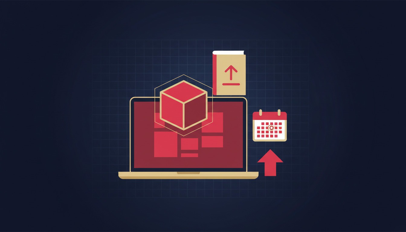 Illustration of creating a digital product with AI in a weekend - laptop with product box and ebook