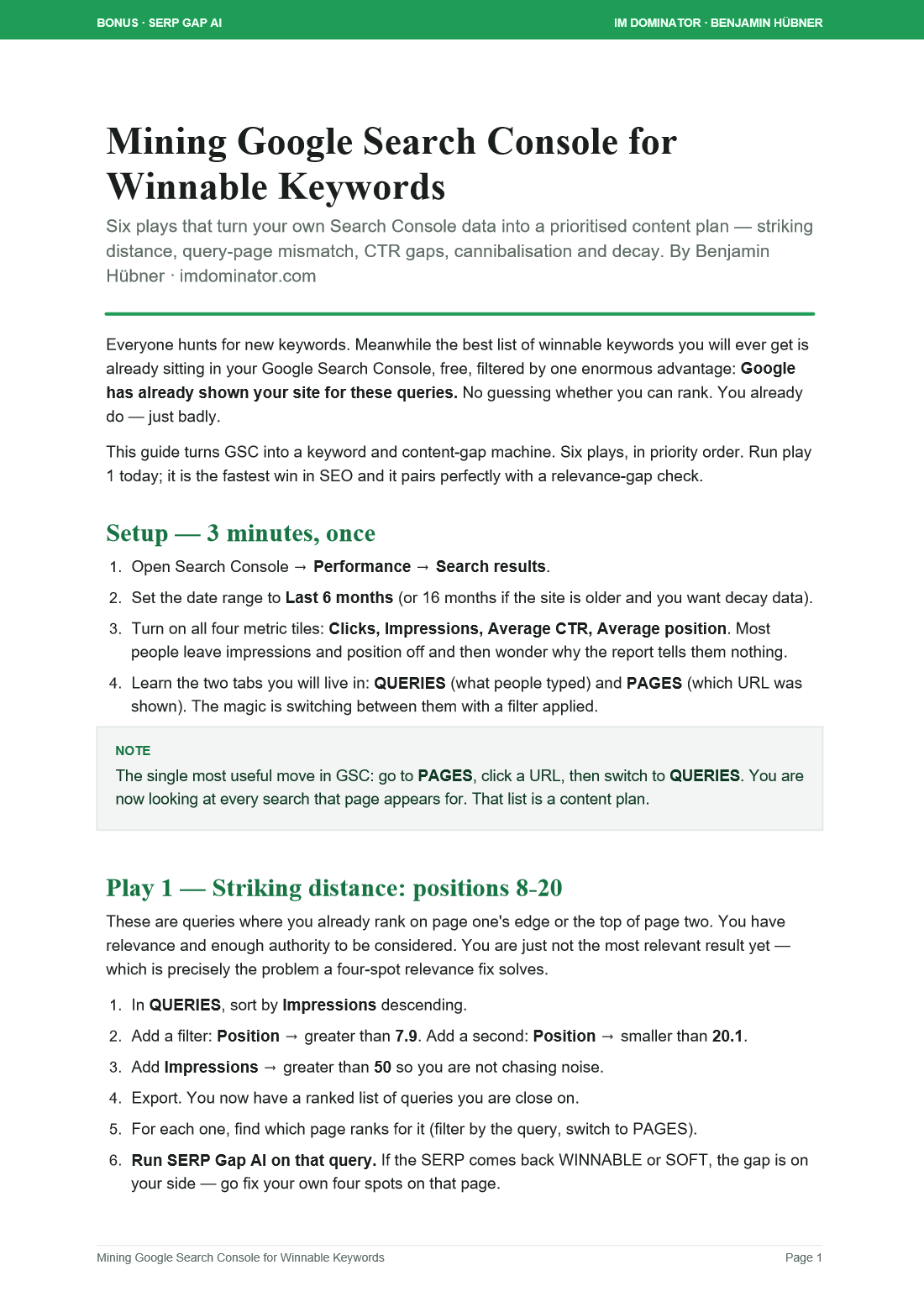 An opened finished bonus report